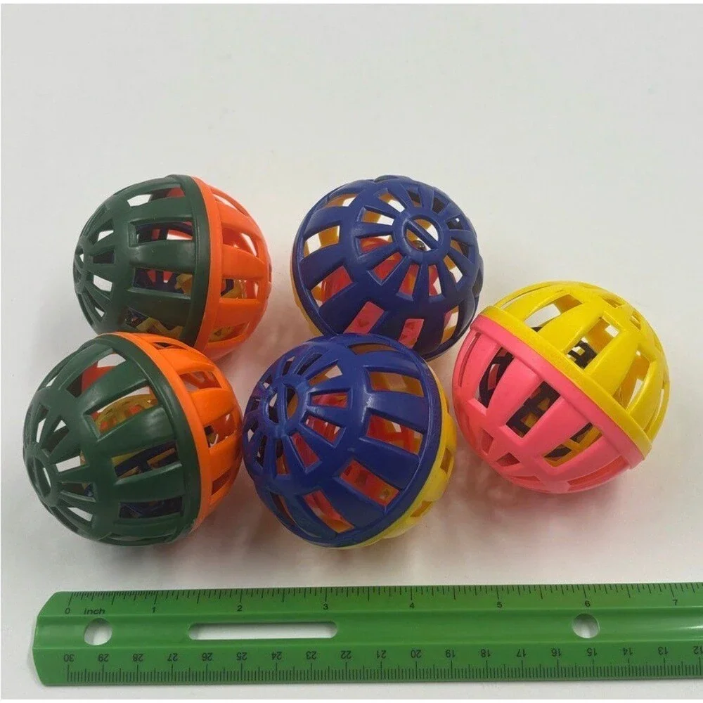 Jingle Bell Cat Toy Balls Colorful Plastic Lattice Chaser Play Toys Lot